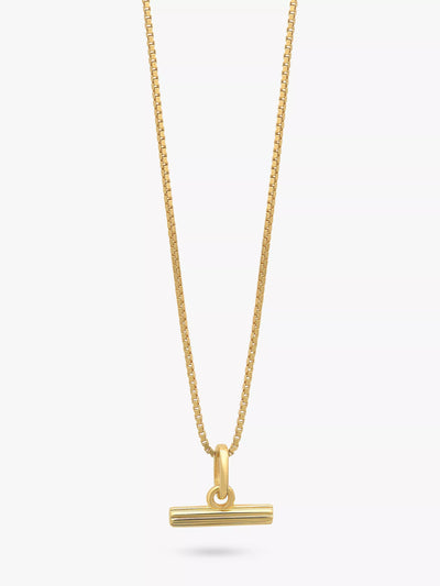 John Lewis Rachel Jackson London Mini T-Bar Necklace Gold 45cm- Buy online at McGrocer