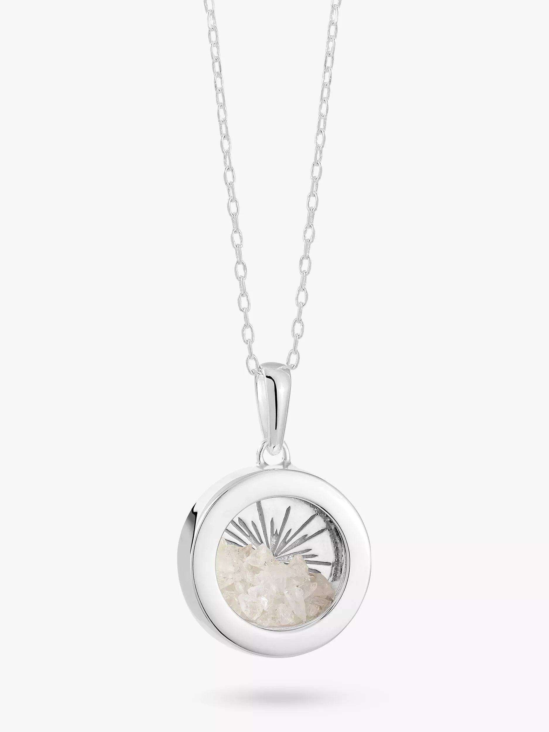 Rachel Jackson London Personalisierbares kleines Deko-Sonnen-Geburtsstein-Amulett-Halskette, Silber