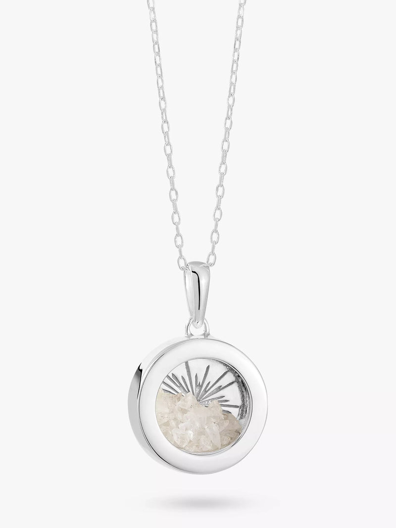 Rachel Jackson London Personalisierbares kleines Deko-Sonnen-Geburtsstein-Amulett-Halskette, Silber