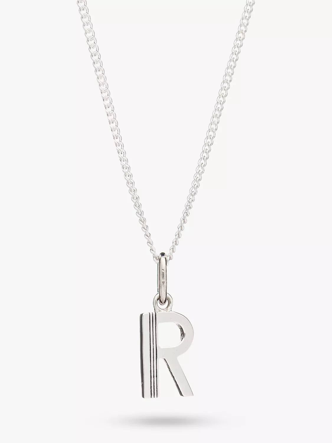 Rachel Jackson London Initial Necklace Silver Pendant Necklace 46cm