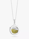 Rachel Jackson London Personalisierbares kleines Deko-Sonnen-Geburtsstein-Amulett-Halskette, Silber