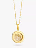 Rachel Jackson London Personalised Small Deco Sun Birthstone Amulet Necklace Gold