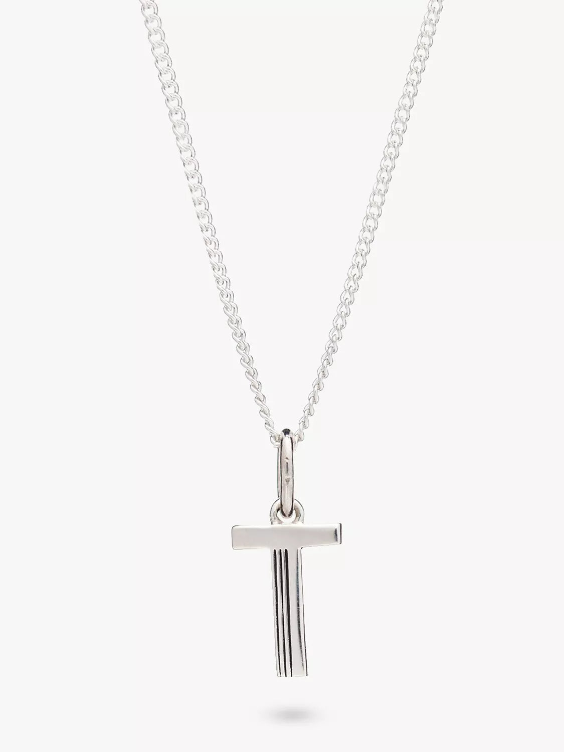 Rachel Jackson London Initial Necklace Silver Pendant Necklace 46cm