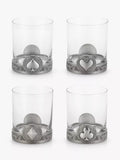 Royal Selangor glass tumblers set of 4 with pewter base, imported from the UK