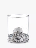 Royal Selangor rose glass tumbler 300ml with pewter base, UK version