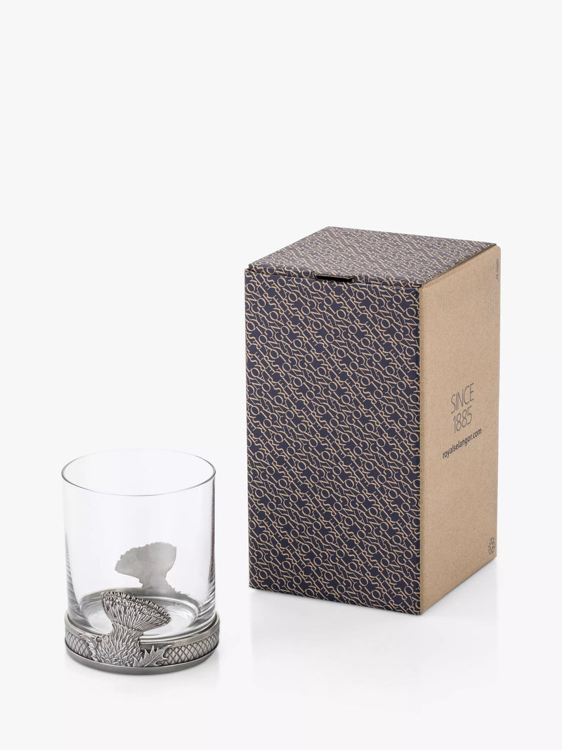Royal Selangor thistle glass tumbler 300ml pewter grey (British brand)