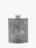 Royal Selangor pewter grey stag hip flask 165ml, imported from the UK