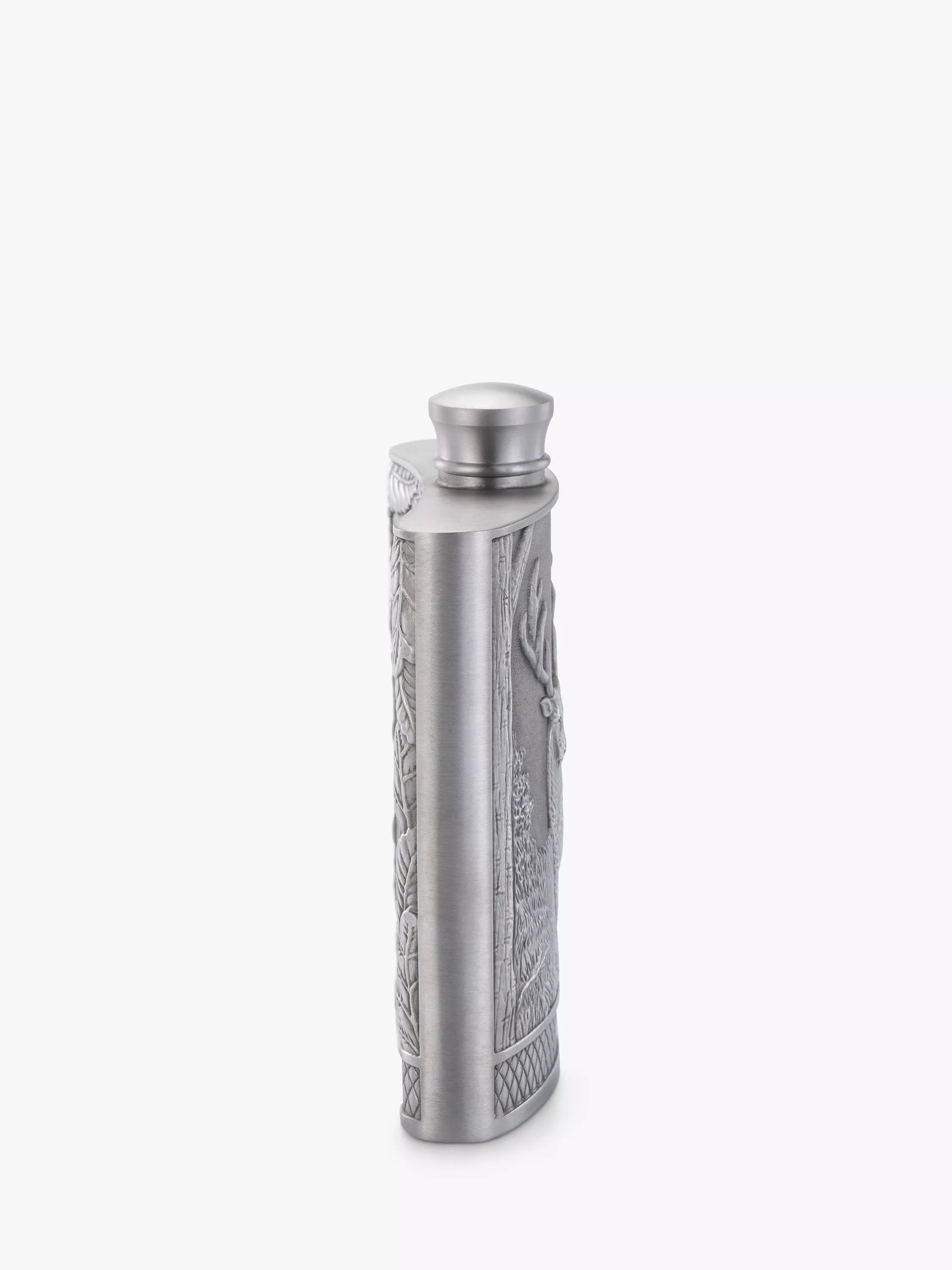 Royal Selangor pewter grey stag hip flask 165ml, imported from the UK