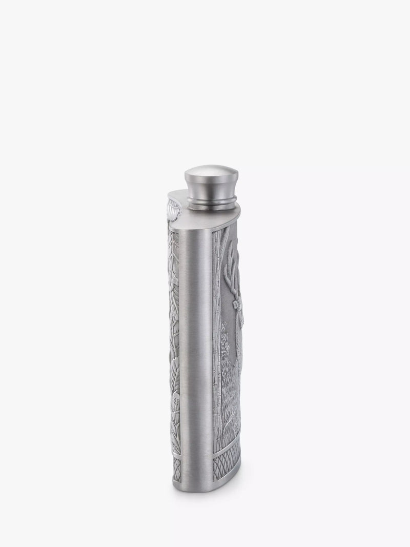 Royal Selangor pewter grey stag hip flask 165ml, imported from the UK