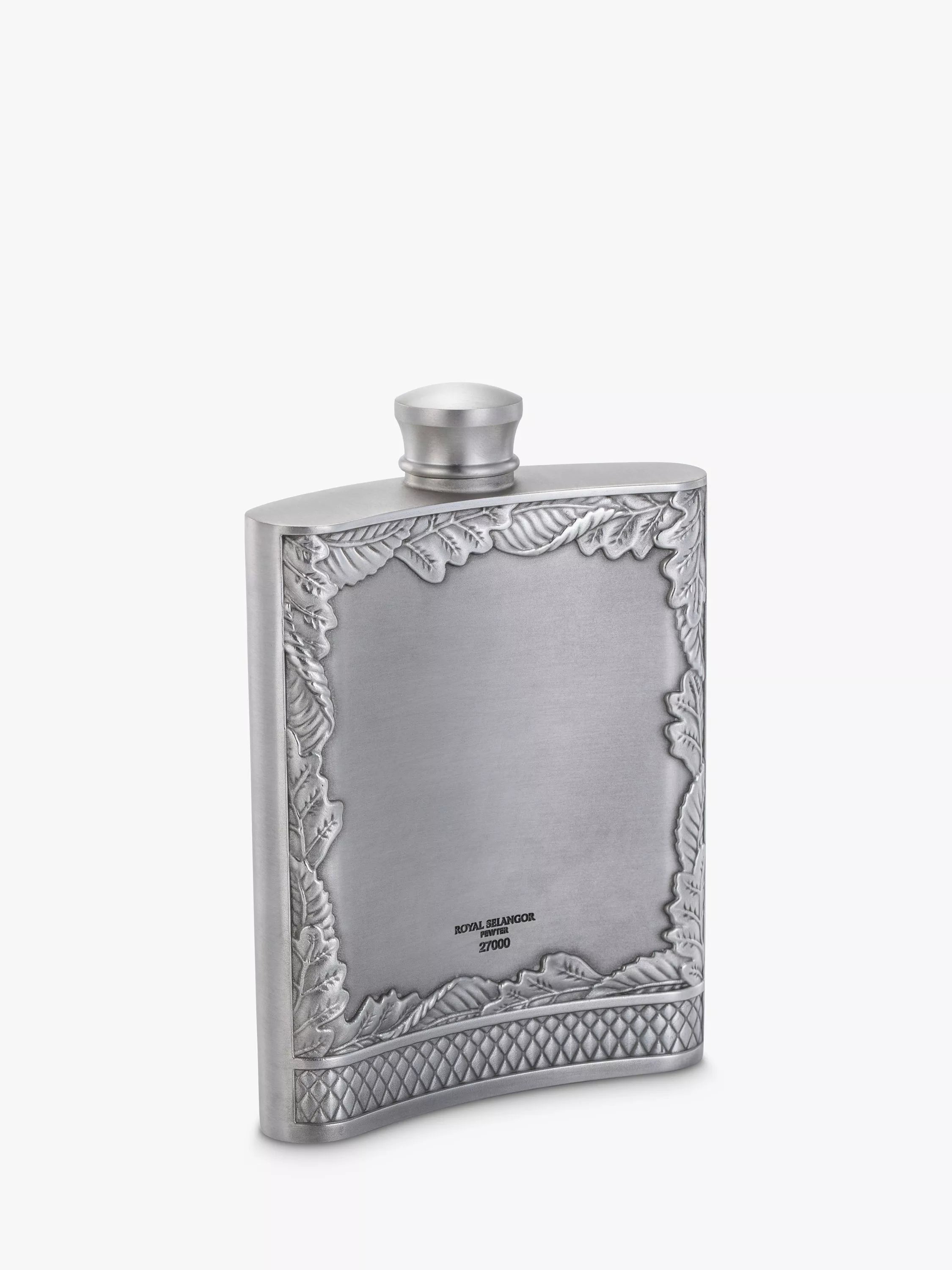 Royal Selangor pewter grey stag hip flask 165ml, imported from the UK