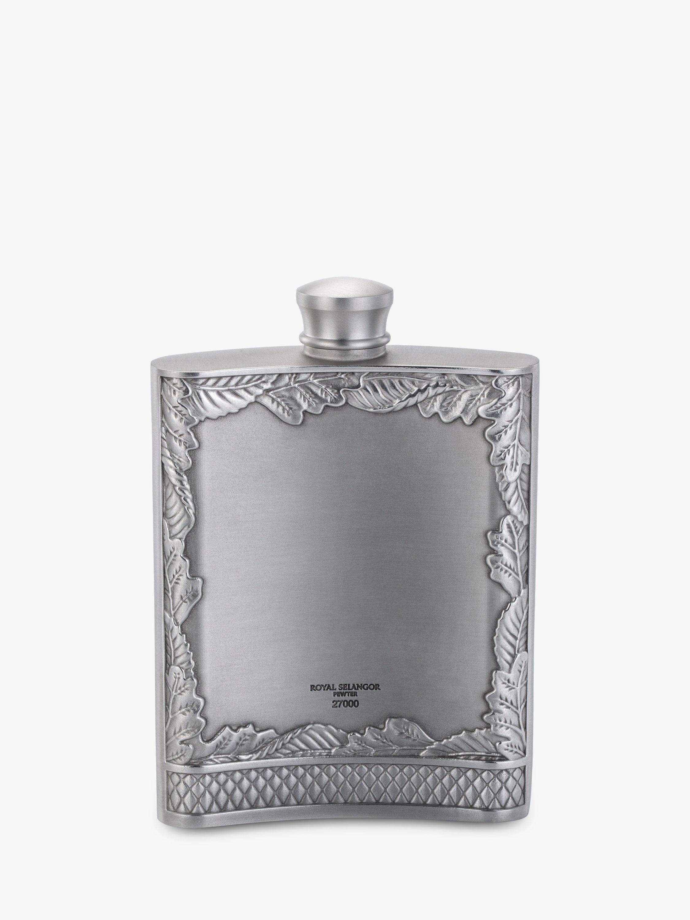 Royal Selangor pewter grey stag hip flask 165ml, imported from the UK