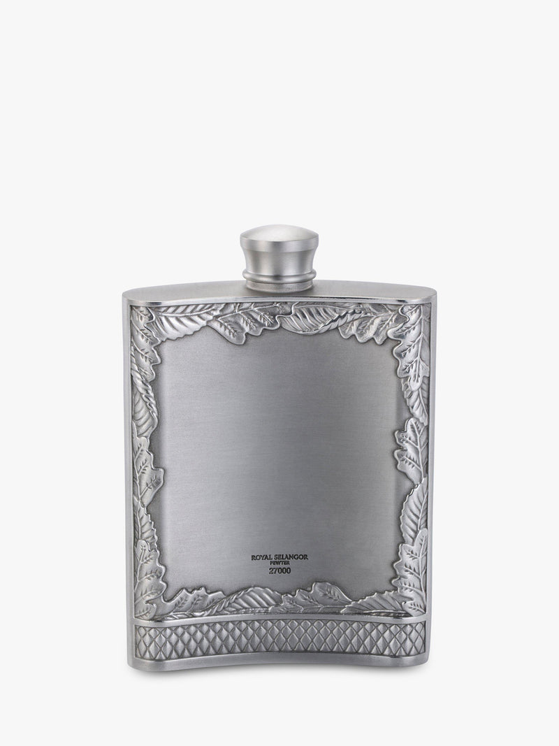 Royal Selangor pewter grey stag hip flask 165ml, imported from the UK