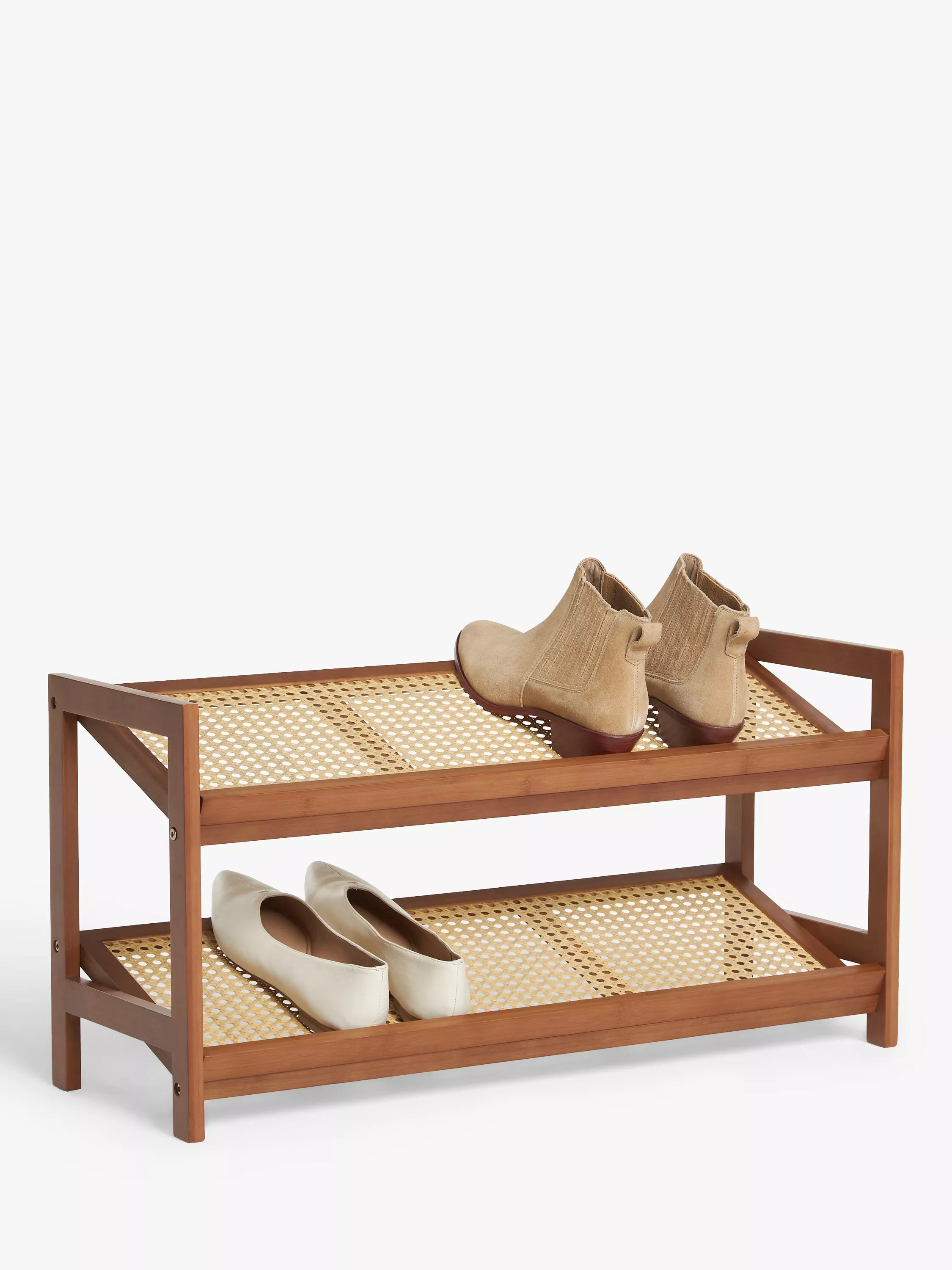 John Lewis bamboo shoe rack 2 tier, imported from the UK