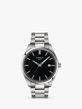 ساعة Tissot PR 100 Date بسوار معدني ومينا فضي أسود - منتج بريطاني