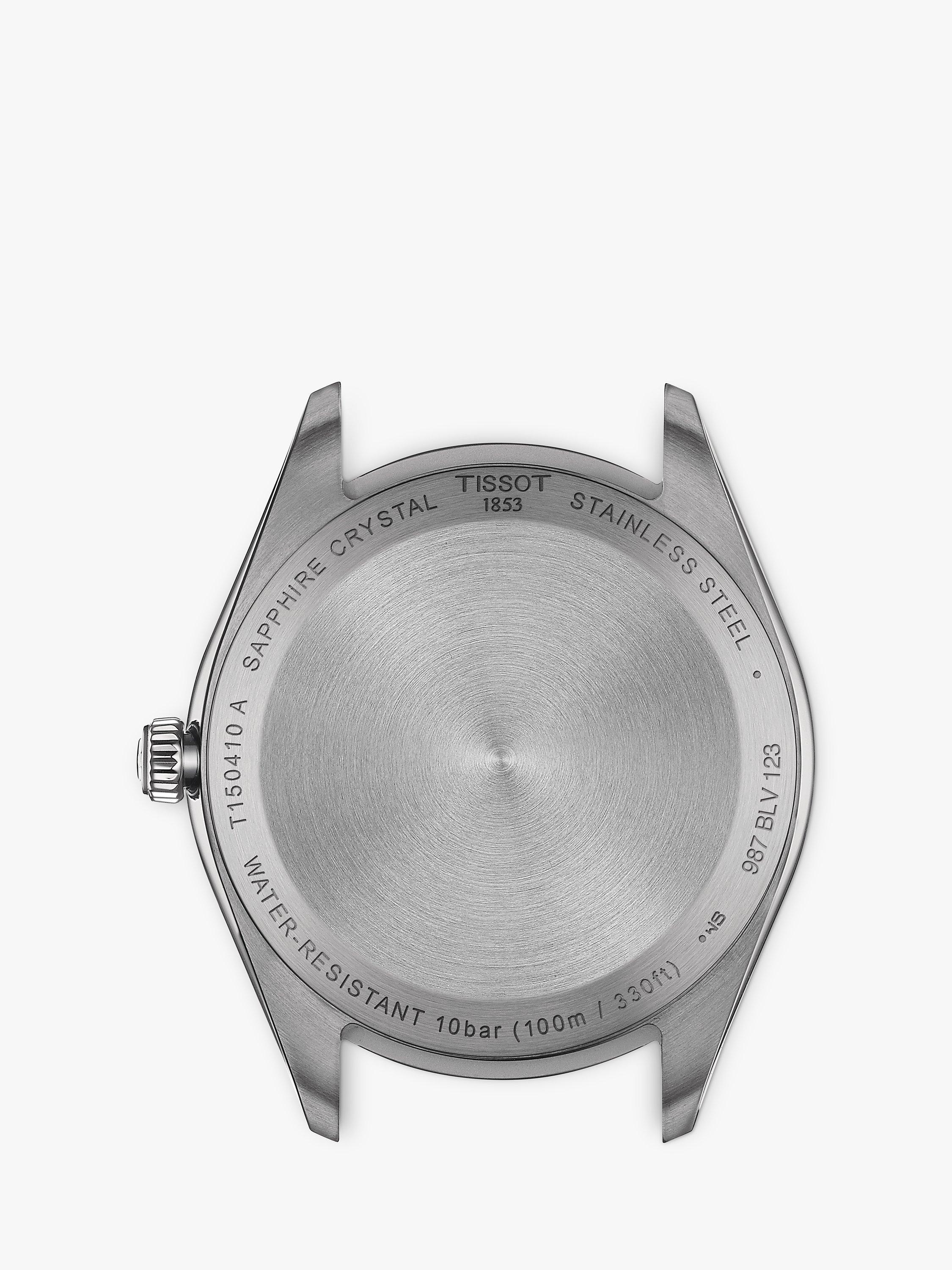 ساعة Tissot PR 100 Date بسوار معدني ومينا فضي أسود - منتج بريطاني