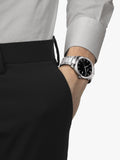 ساعة Tissot PR 100 Date بسوار معدني ومينا فضي أسود - منتج بريطاني