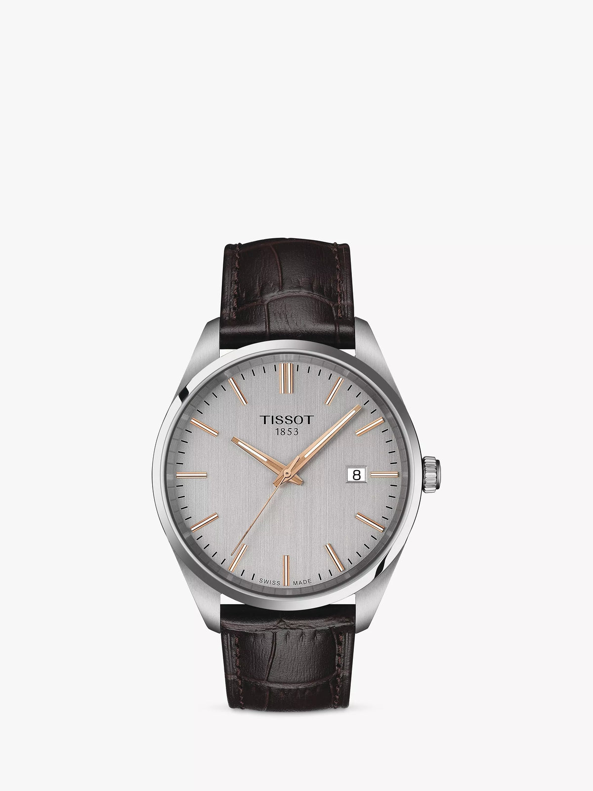 Tissot PR 100 men's watch 40mm brown leather strap (British brand)
