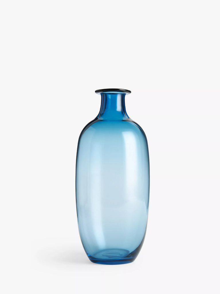 John Lewis Tinted Glass Bottle Vase, H13cm, Blue