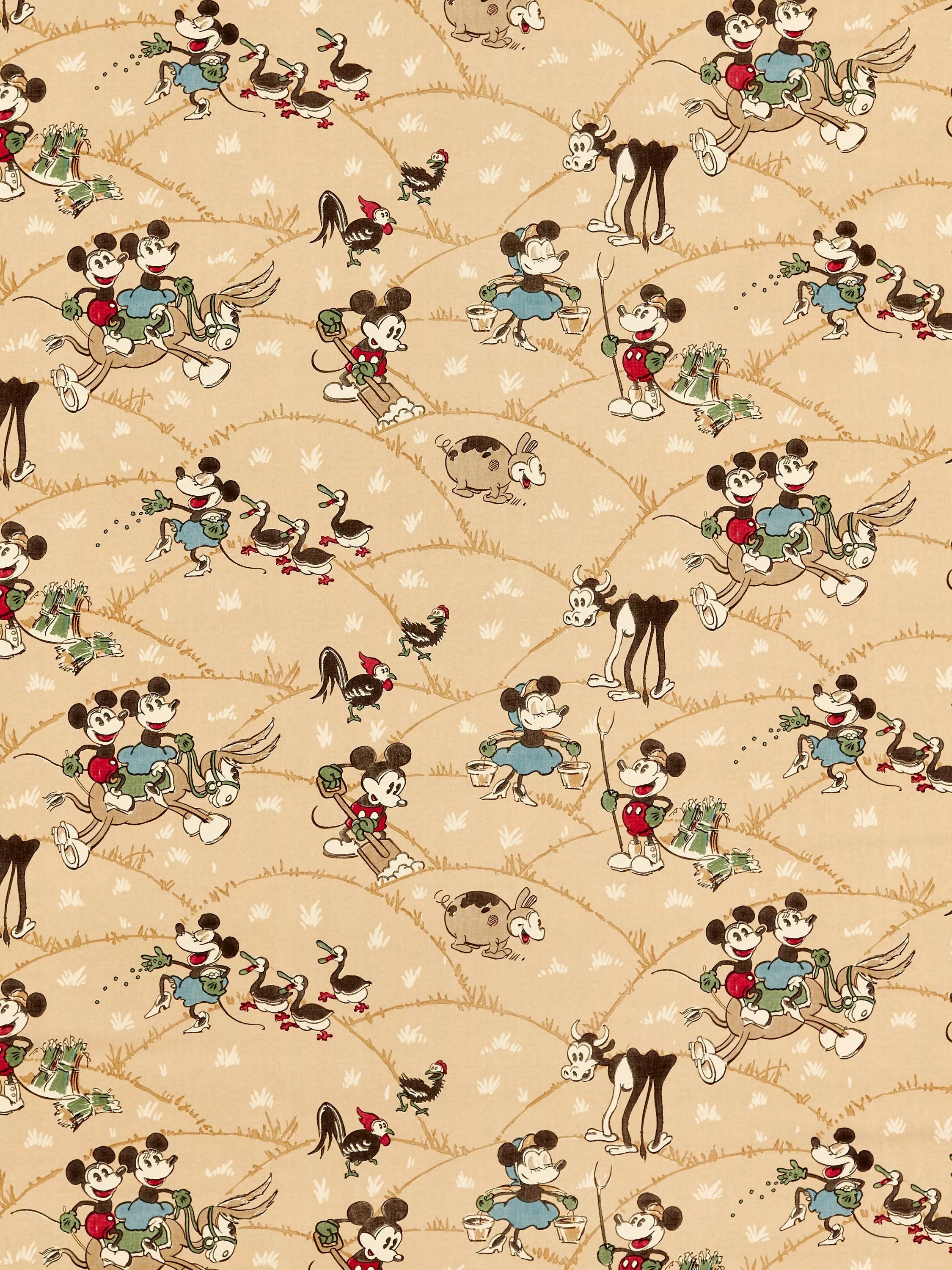 Sanderson Mickey & Minnie Farm Furnishing Fabric 139cm