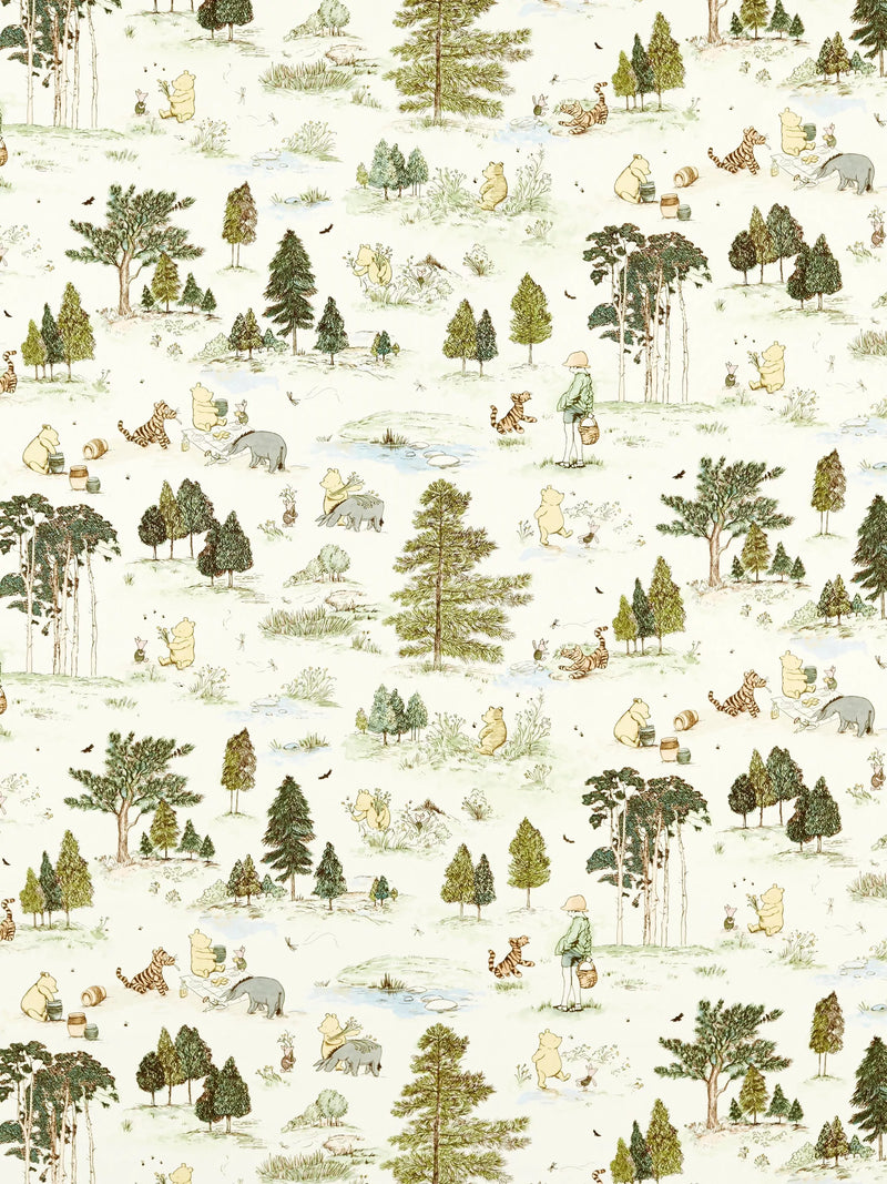 Sanderson Winnie the Pooh Furnishing Fabric Animal Children's Print 139cm