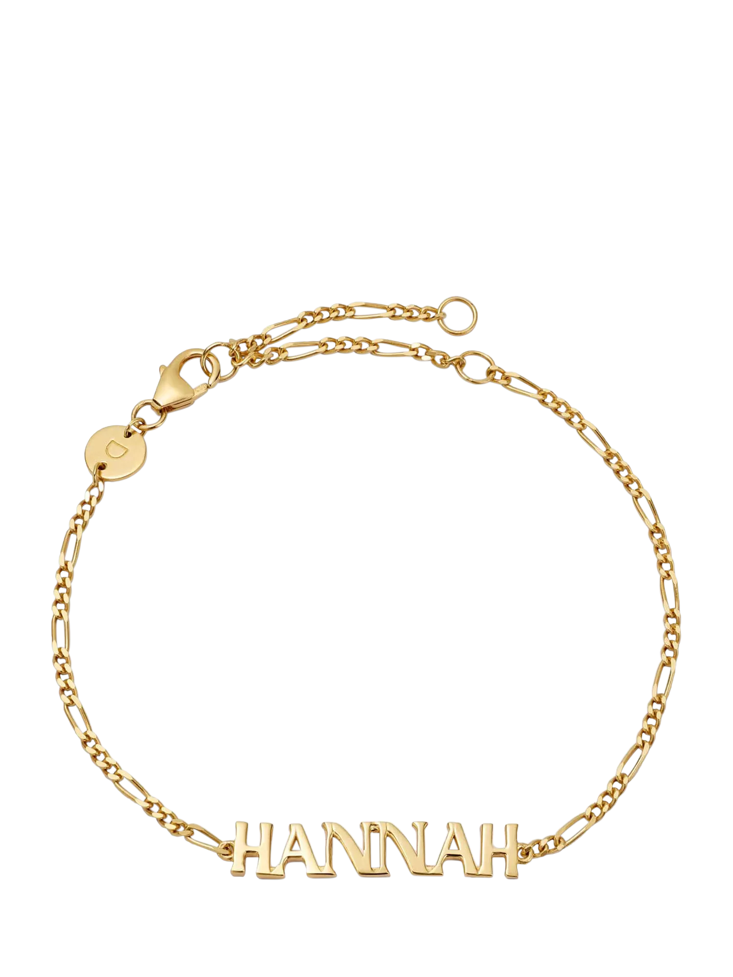 Daisy London personalised nameplate figaro chain bracelet (British brand)