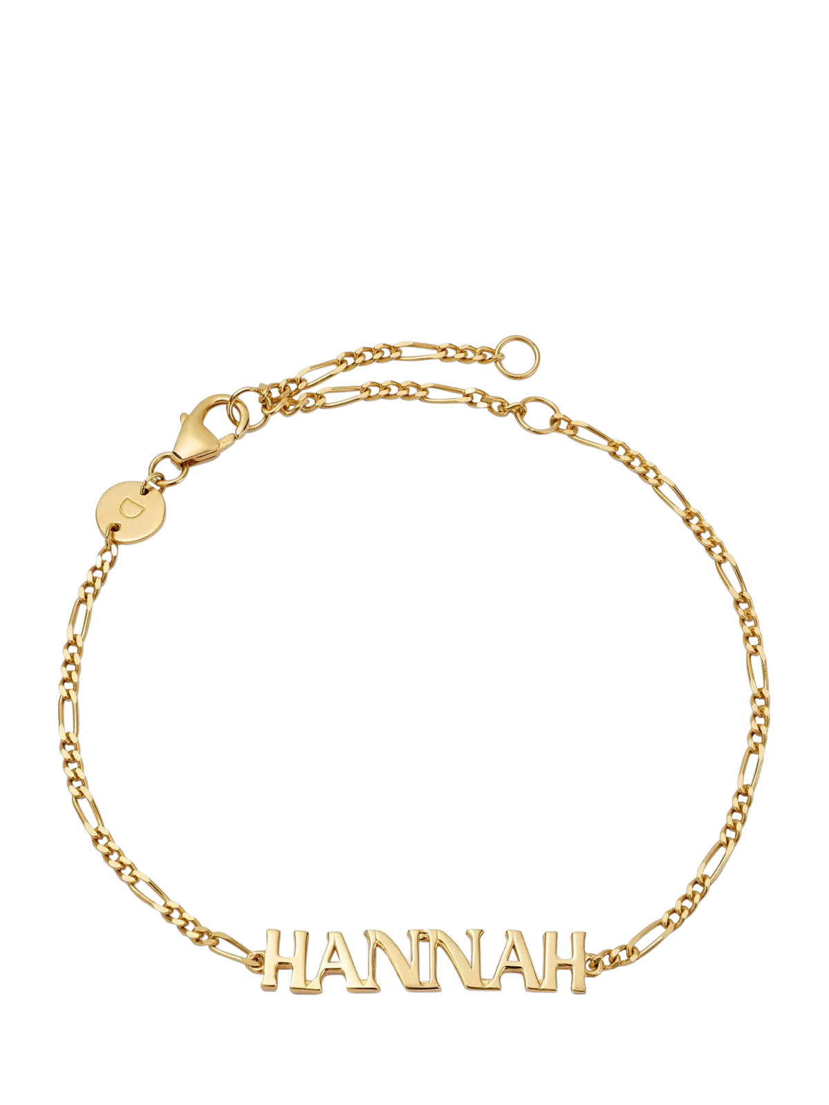 Daisy London personalised nameplate figaro chain bracelet (British brand)