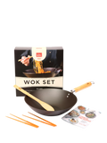 School Of Wok pre-seasoned 30cm wok gift set - British product