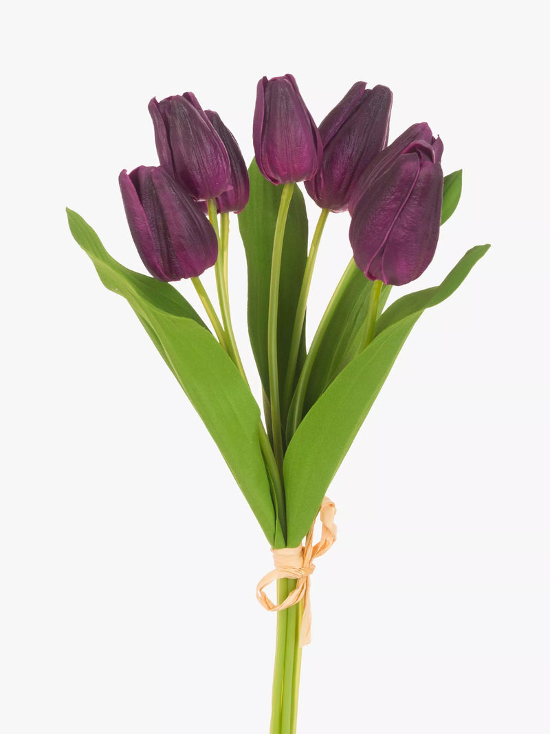 Bouquet de tulipes artificielles fraîches de Floralsilk, violet
