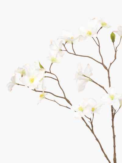 Floralsilk Artificial Dogwood Spray White Flower Arrangement Stem H82cm