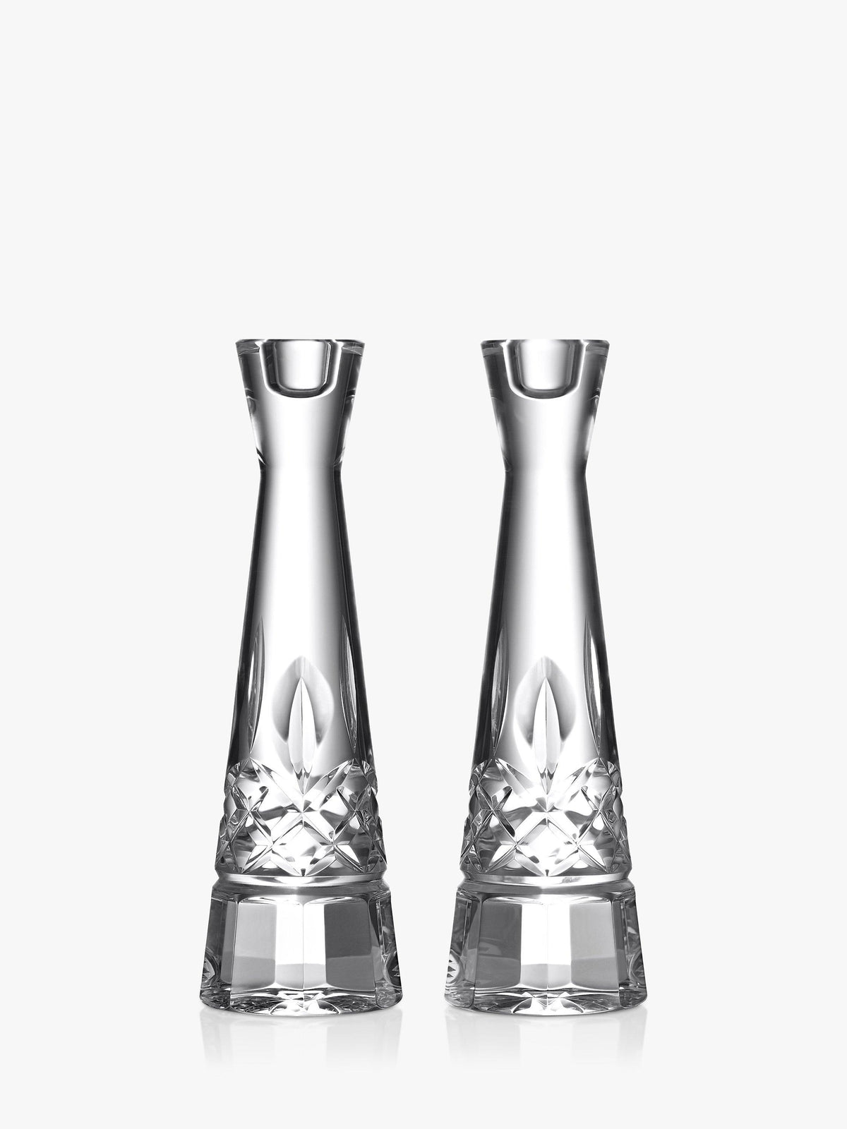 Cut Glass Candlesticks Set of 2, 25cm Height