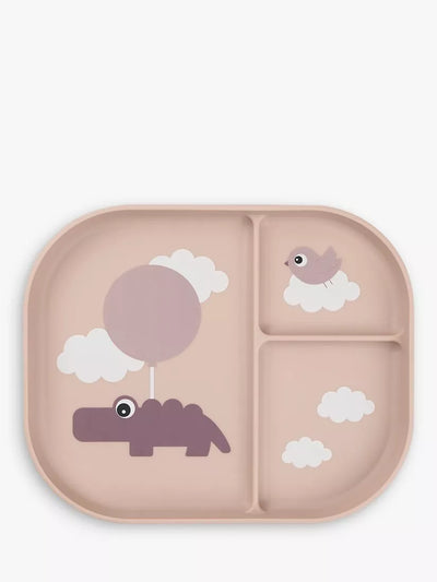John Lewis Kids' Compartment Plate with Anti-Slip Base and Happy Clouds Design- Buy online at McGrocer