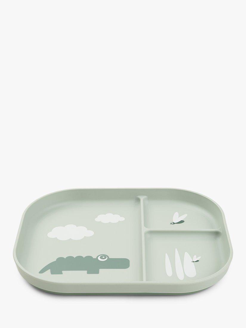 Done by Deer kids' compartment plate green - British product