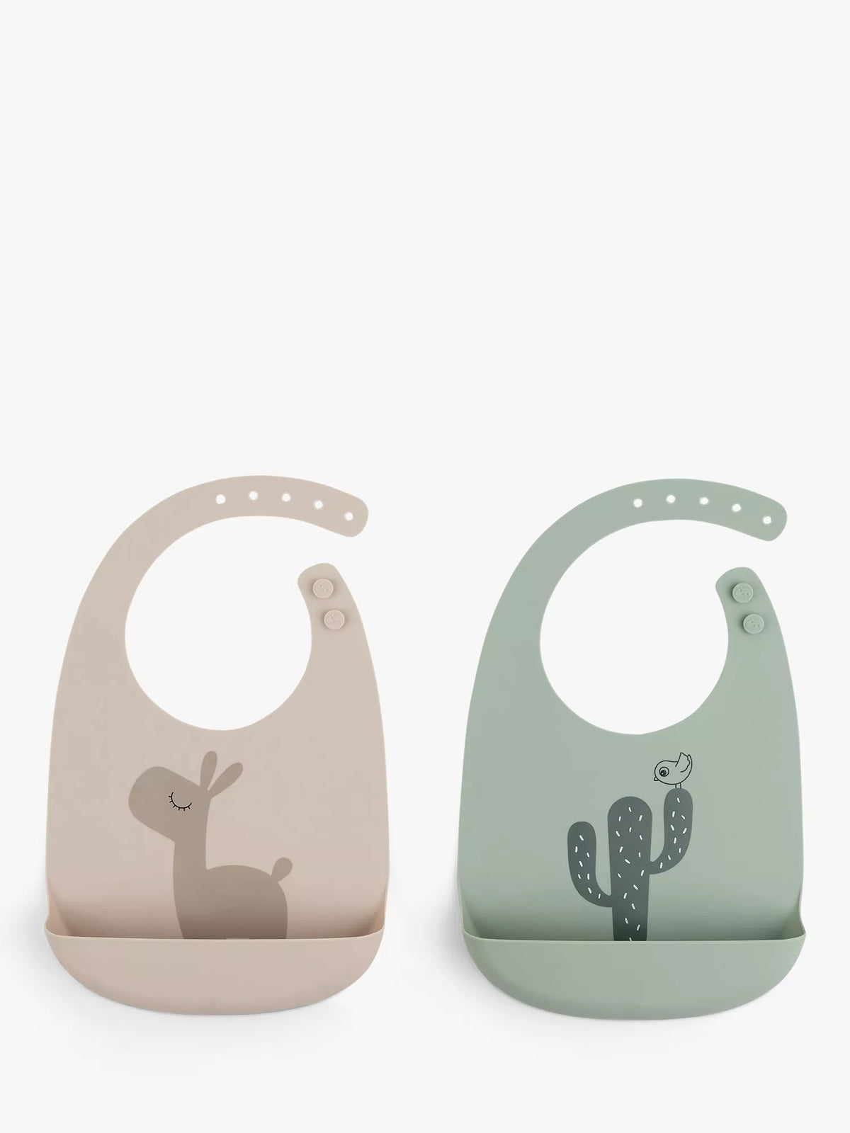 Done by Deer silicone bibs Sand/Green pack of 2 - British product