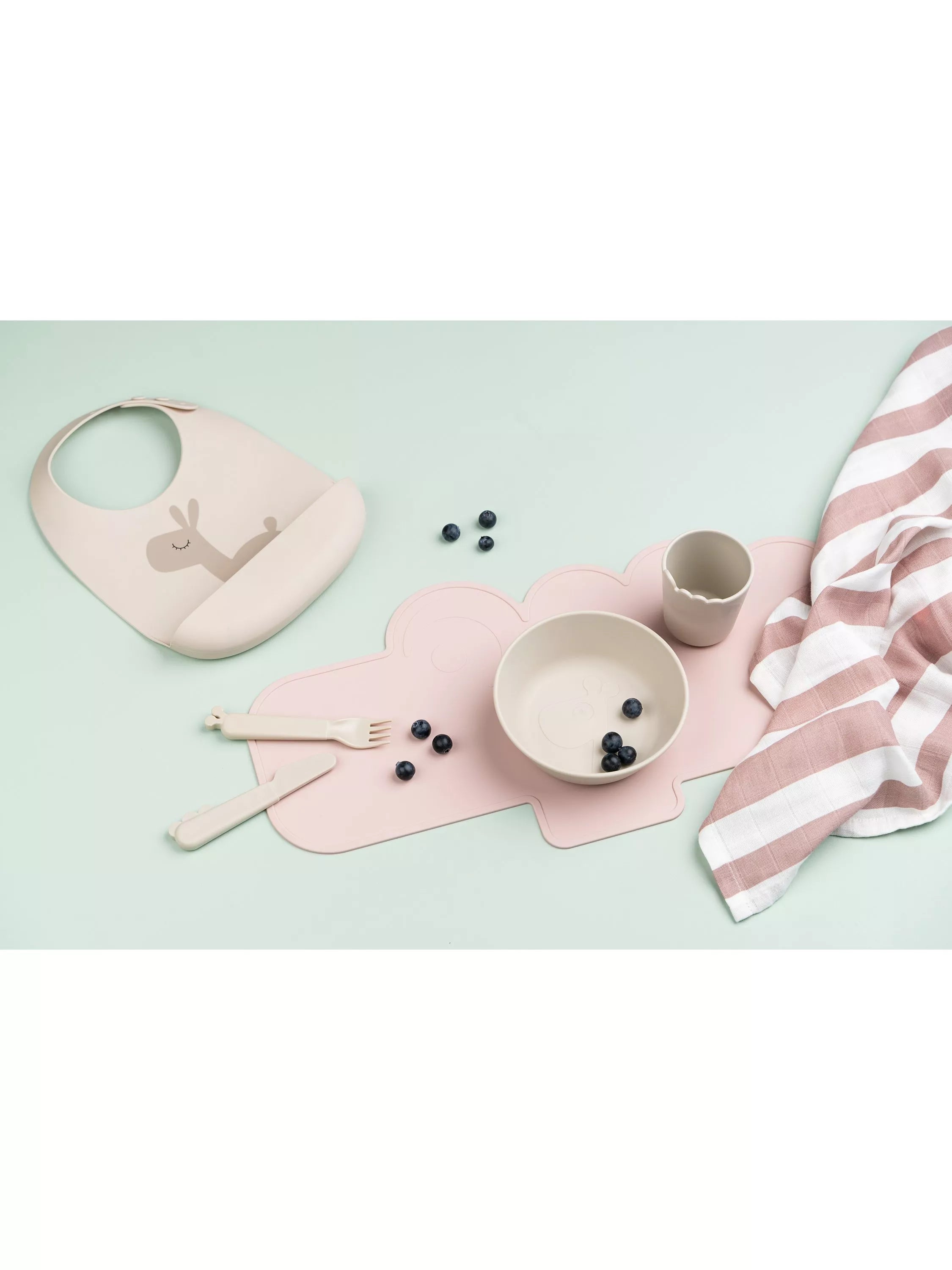 Done by Deer silicone bibs Sand/Green pack of 2 - British product