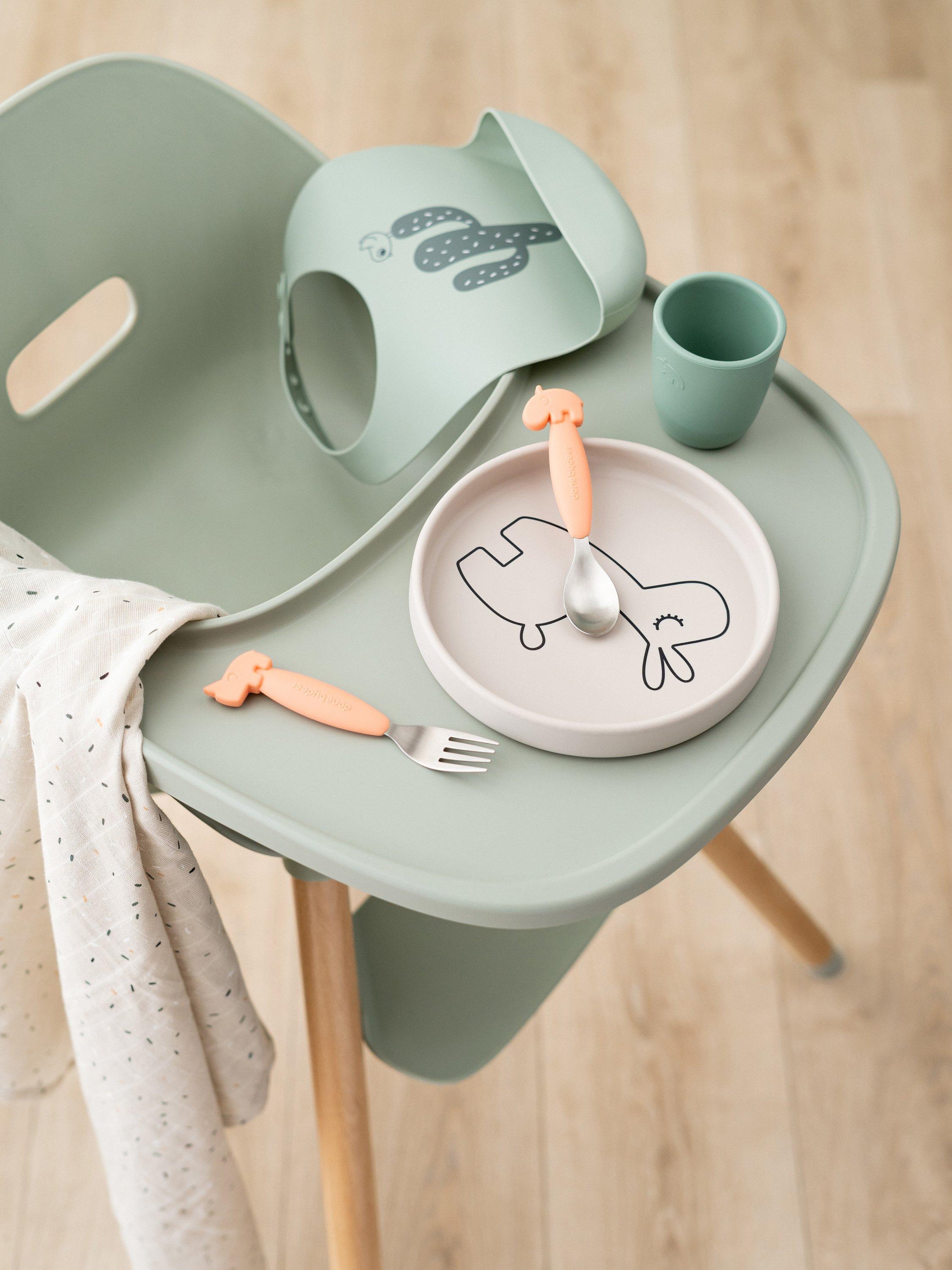 Done by Deer silicone bibs Sand/Green pack of 2 - British product