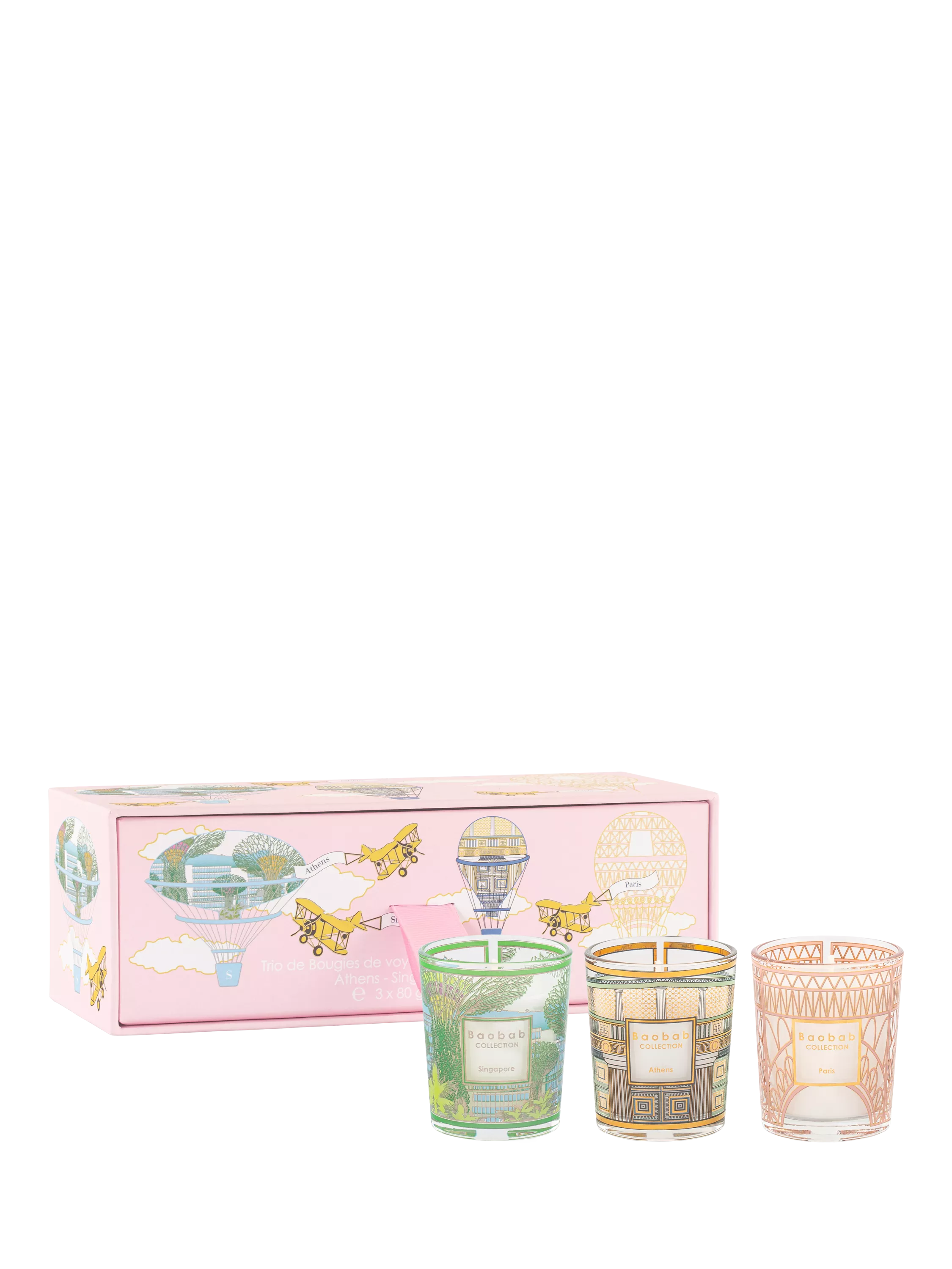 Baobab Collection travel Athens scented candle set 125g, imported from the UK