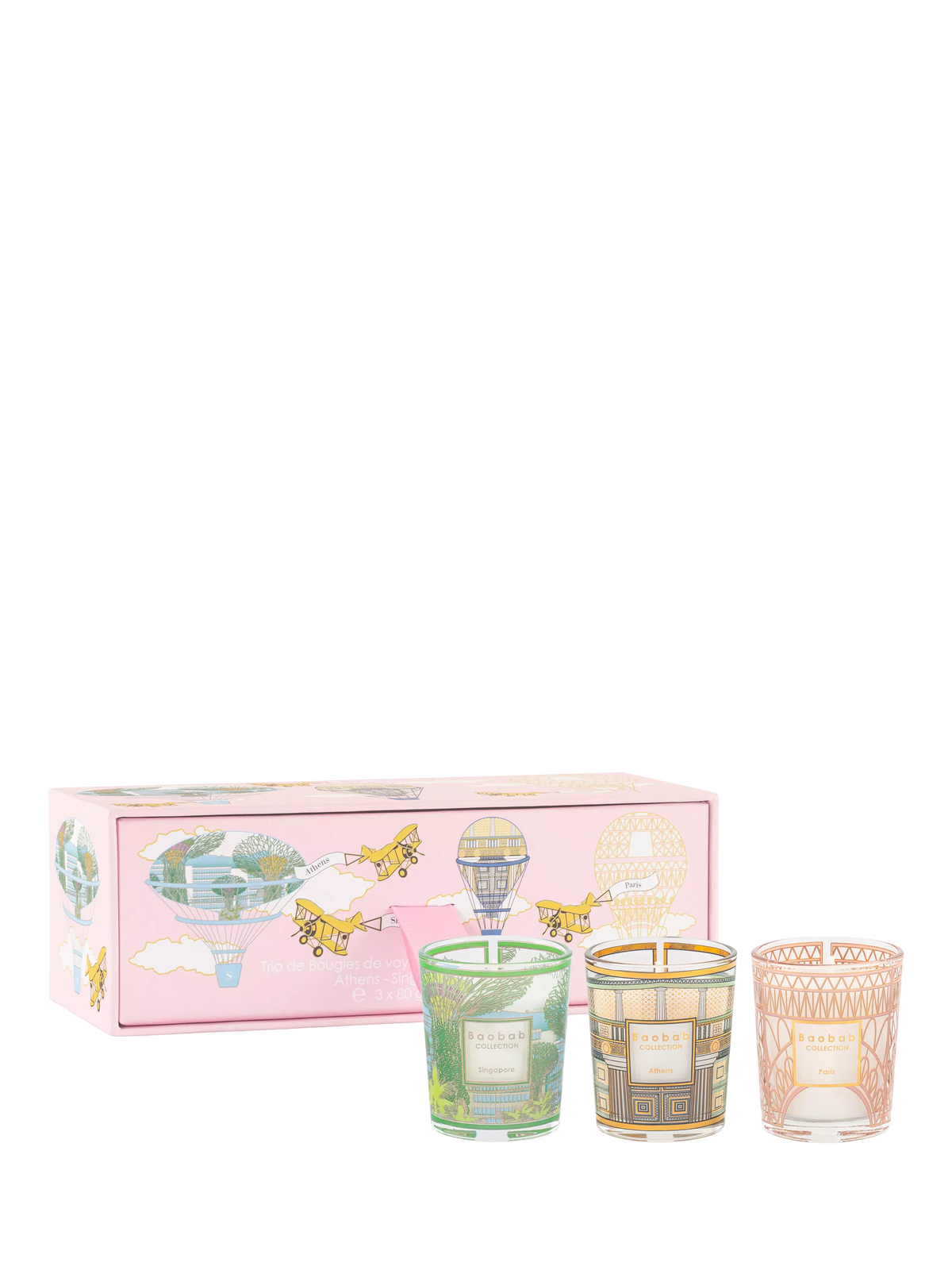 Baobab Collection travel Athens scented candle set 125g, imported from the UK