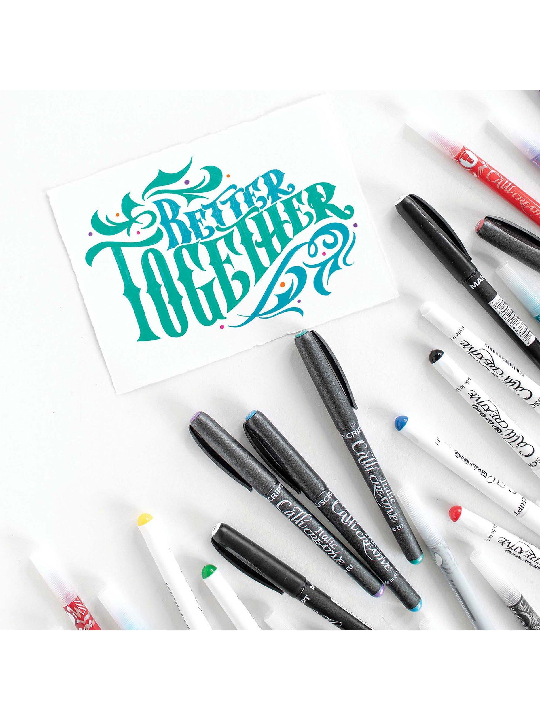 Manuscript metallic italic markers pack of 6, imported from the UK