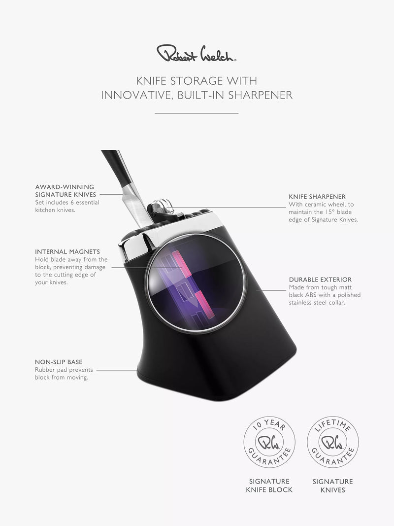 Robert Welch Signature knife block set with sharpener (British brand)