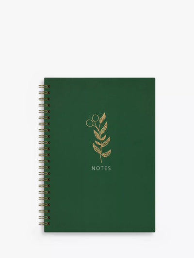 John Lewis A5 Spiralinnbundet Blad Design Notatbok i Grønn - Kjøp online hos McGrocer