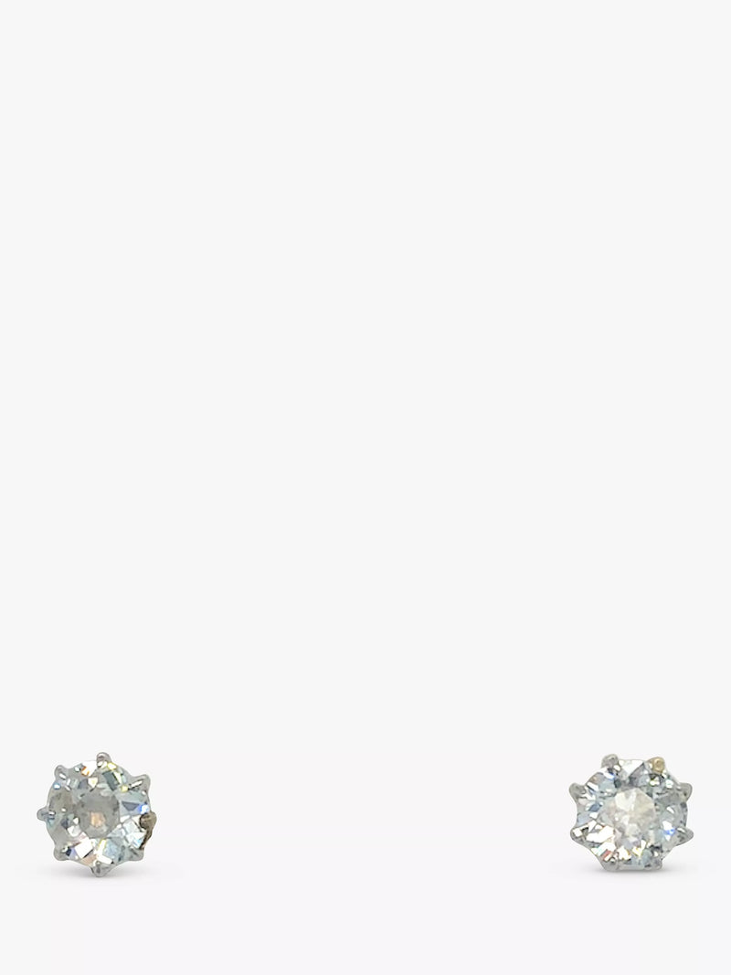 Vintage Fine Jewellery pre-loved diamond stud earrings 18ct gold (British brand)