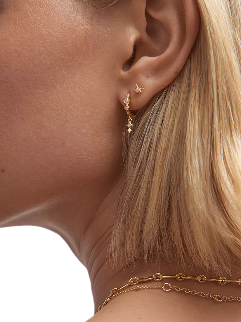 Astley Clarke sapphire star stud earrings gold vermeil, UK version