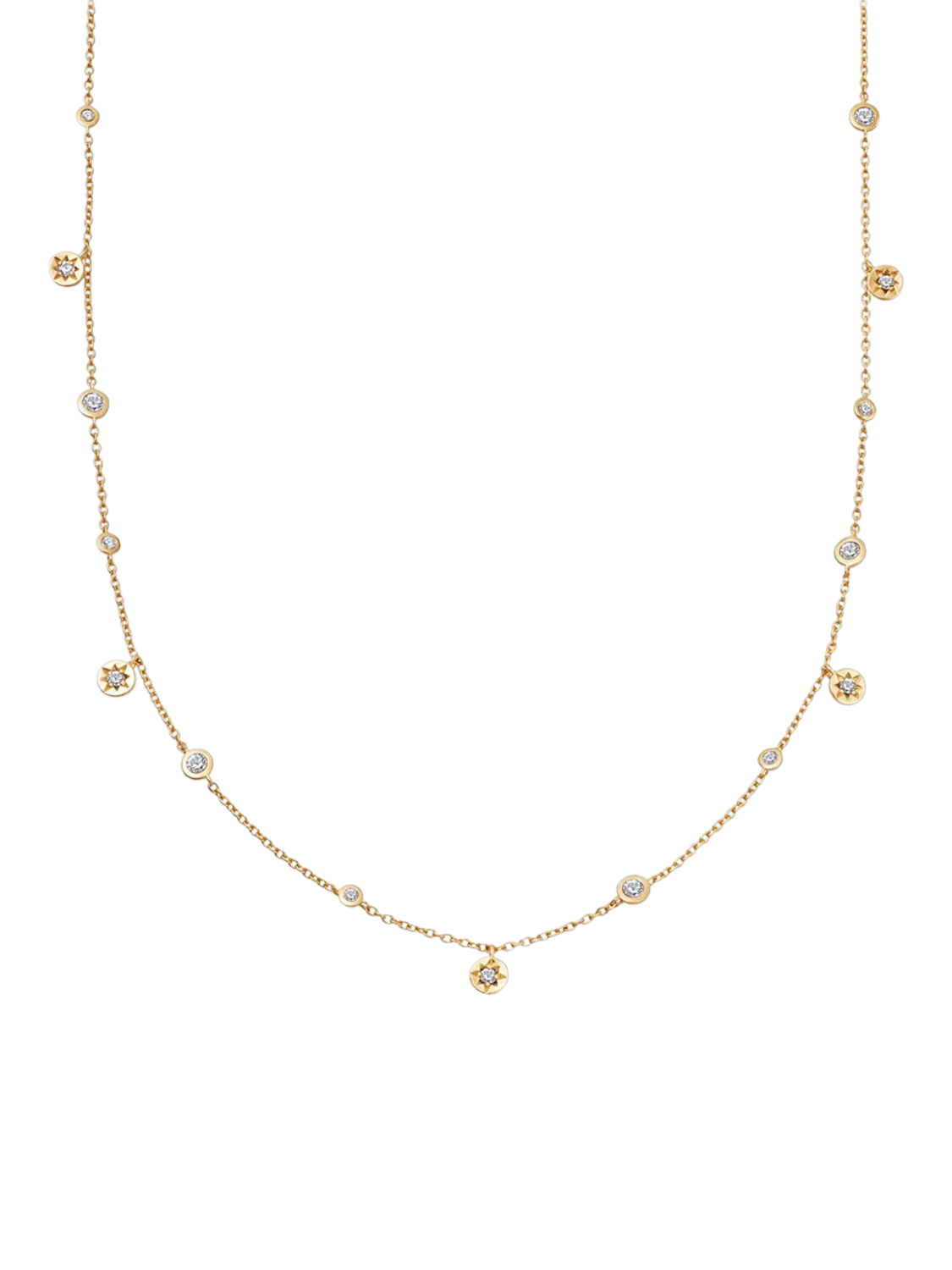 Astley Clarke white sapphire station necklace gold vermeil, UK version