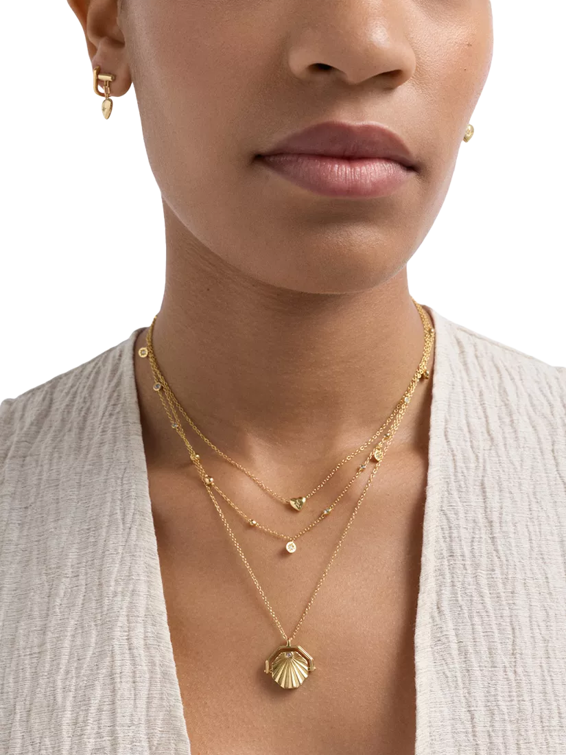 Astley Clarke white sapphire station necklace gold vermeil, UK version