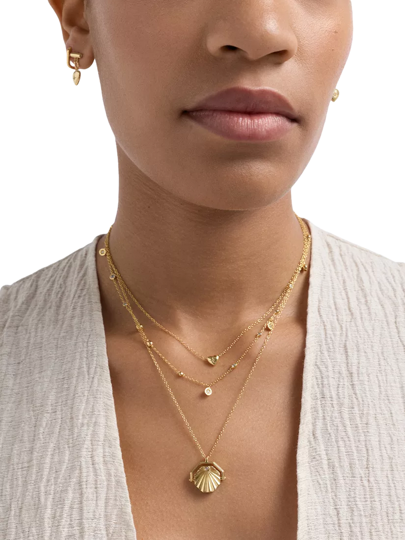 Astley Clarke white sapphire station necklace gold vermeil, UK version