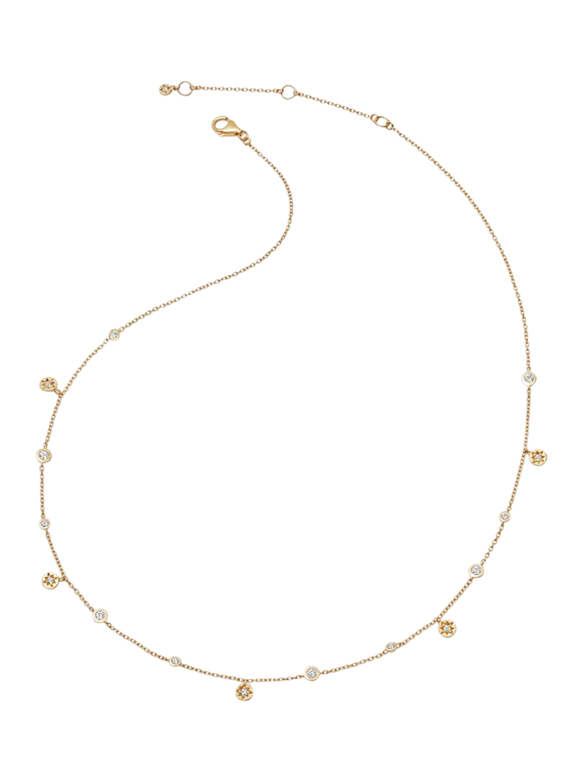 Astley Clarke white sapphire station necklace gold vermeil, UK version