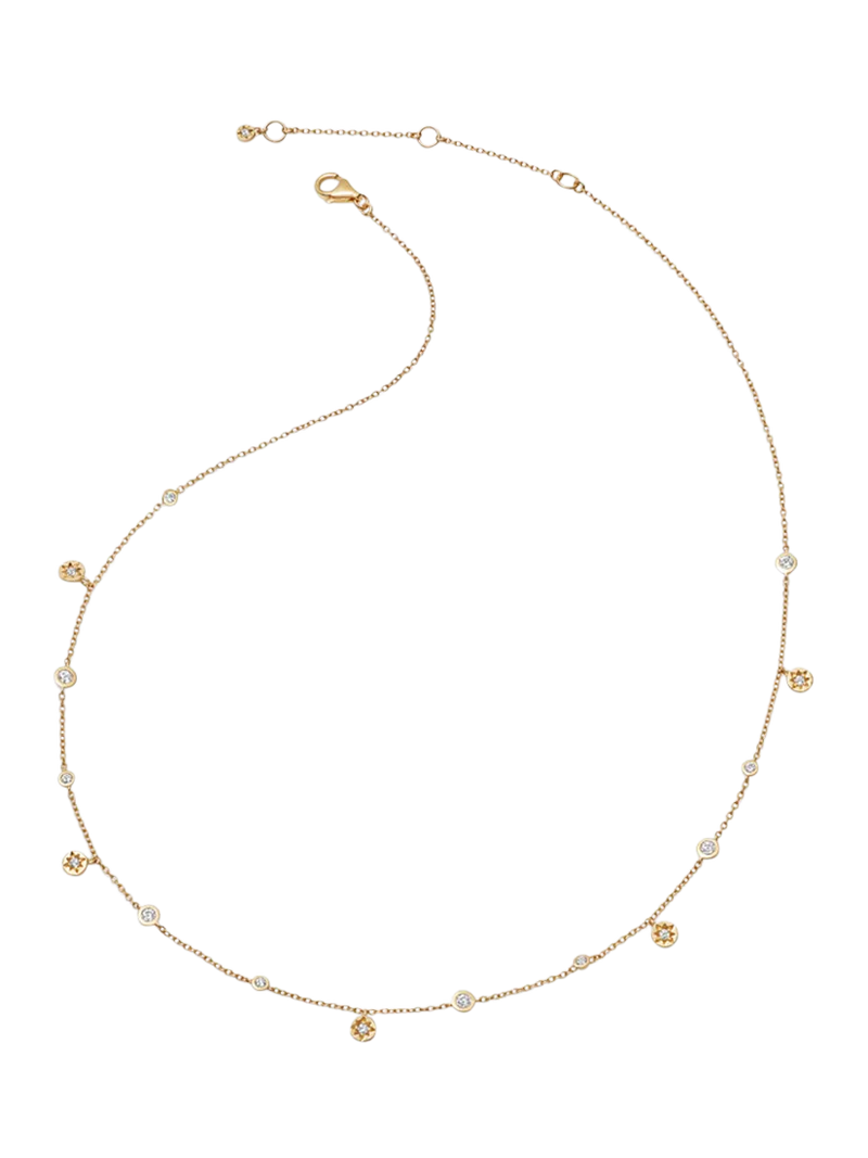 Astley Clarke white sapphire station necklace gold vermeil, UK version