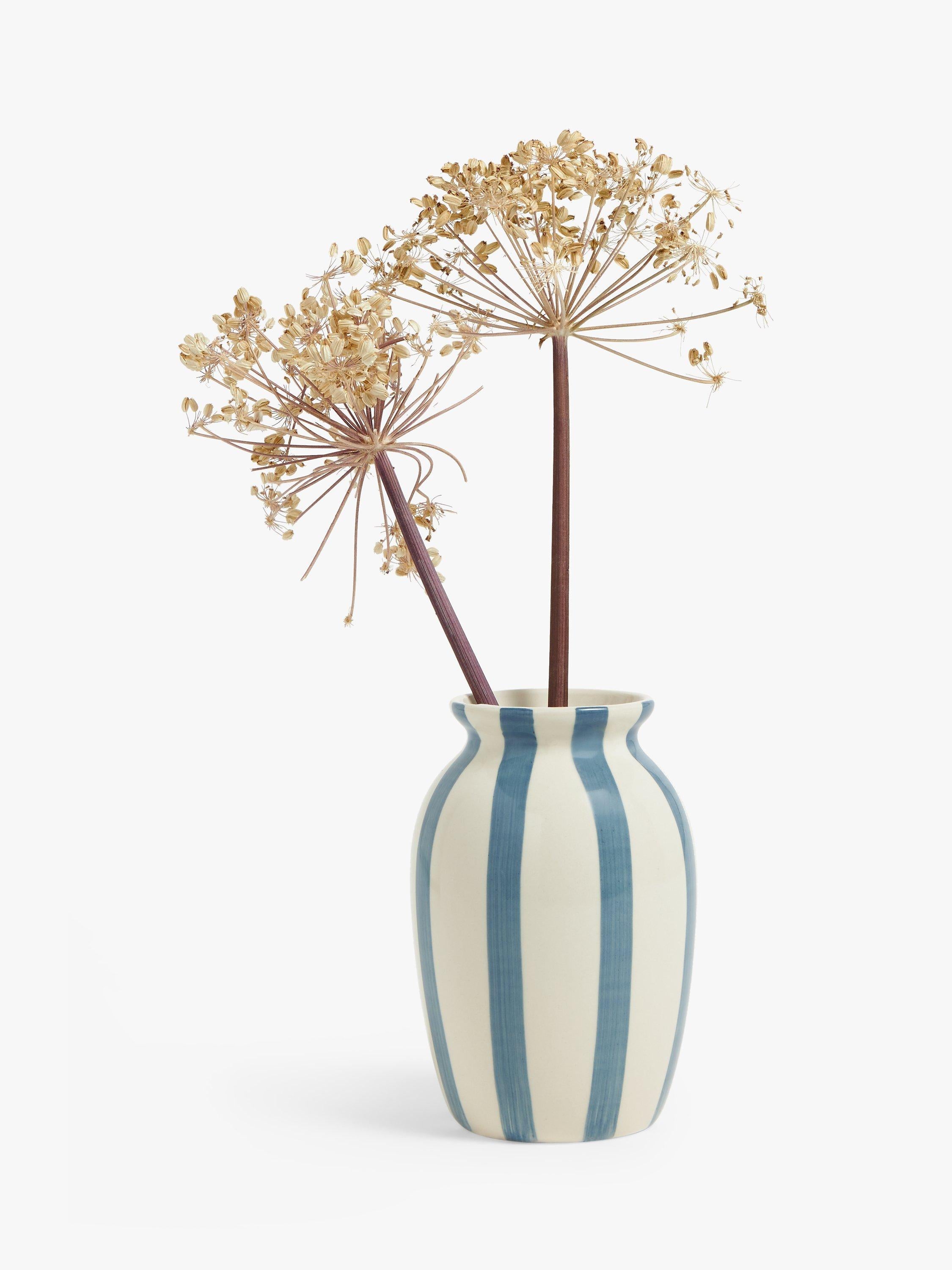 Vase rayé peint à la main John Lewis H18cm - Produit britannique