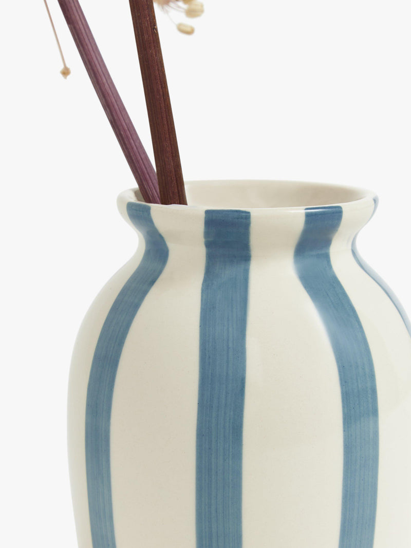 Vase rayé peint à la main John Lewis H18cm - Produit britannique