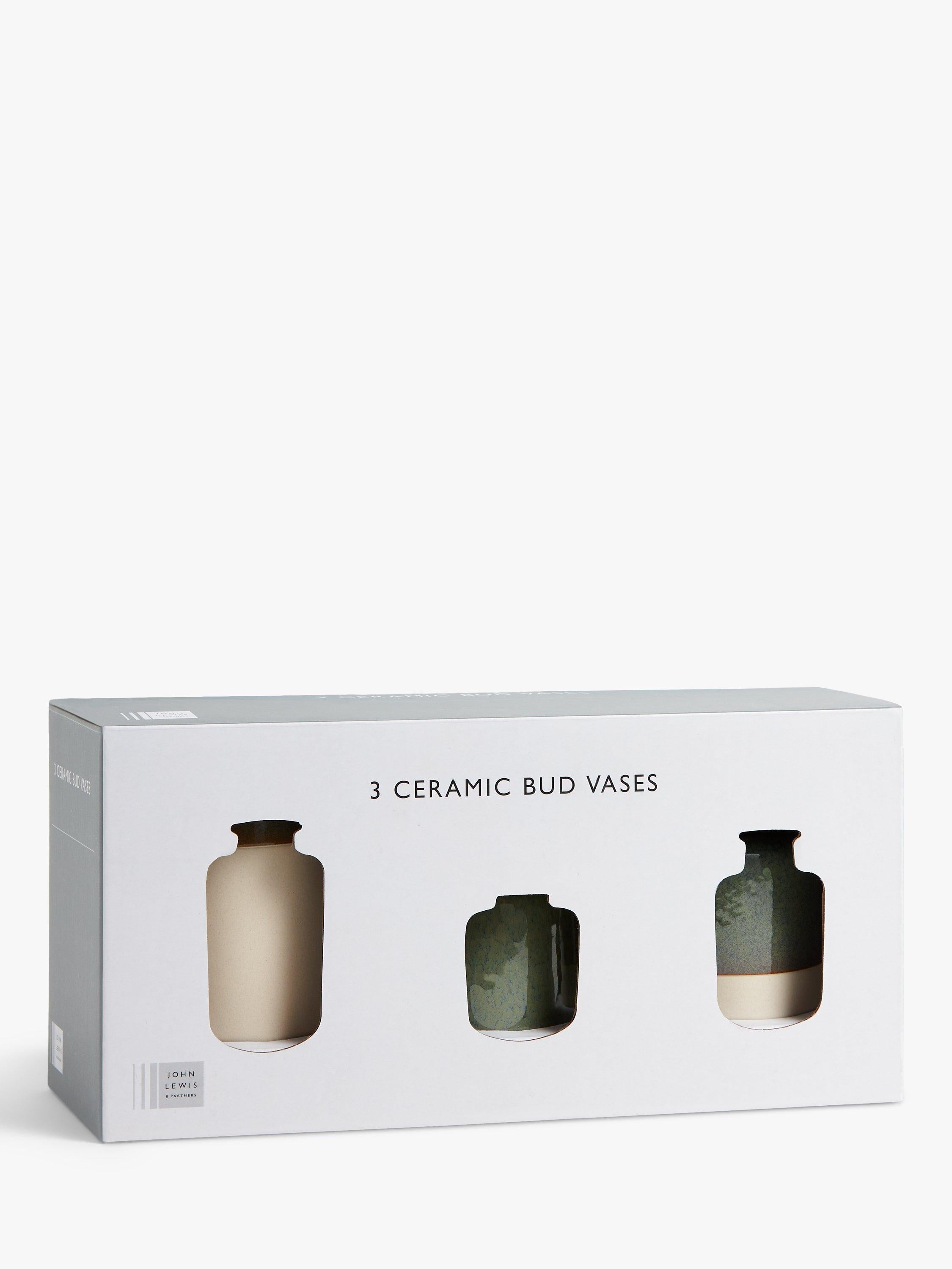 John Lewis set of three green bud vases (British brand)